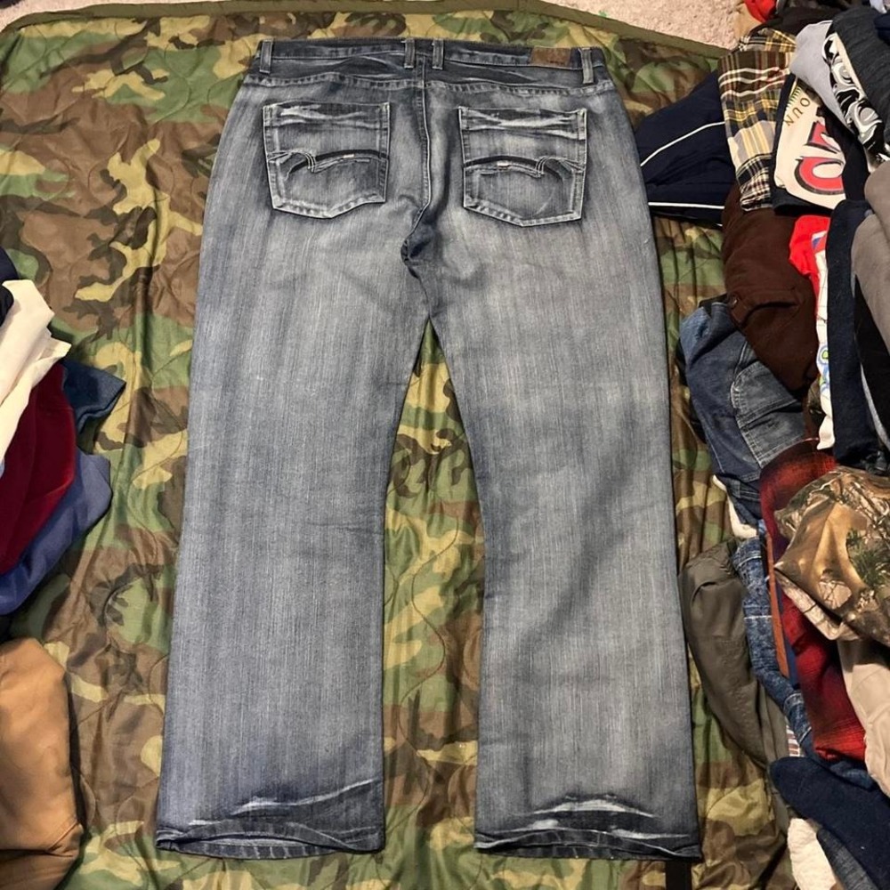 Carbon‎ vtg y2k embroidered jeans wide leg men's 39/31